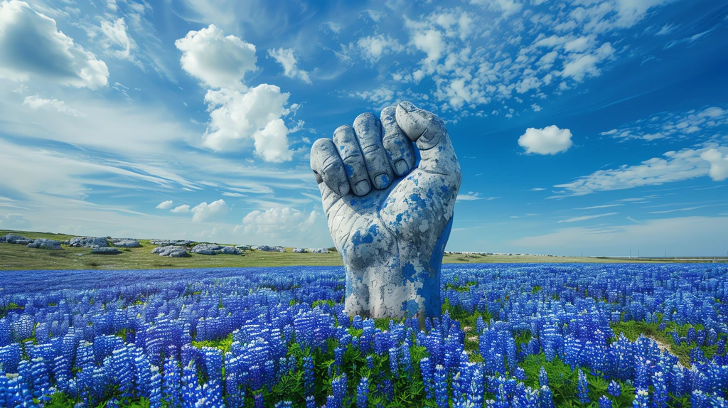 big hand holding fist up statue desktop wallpaper 4k