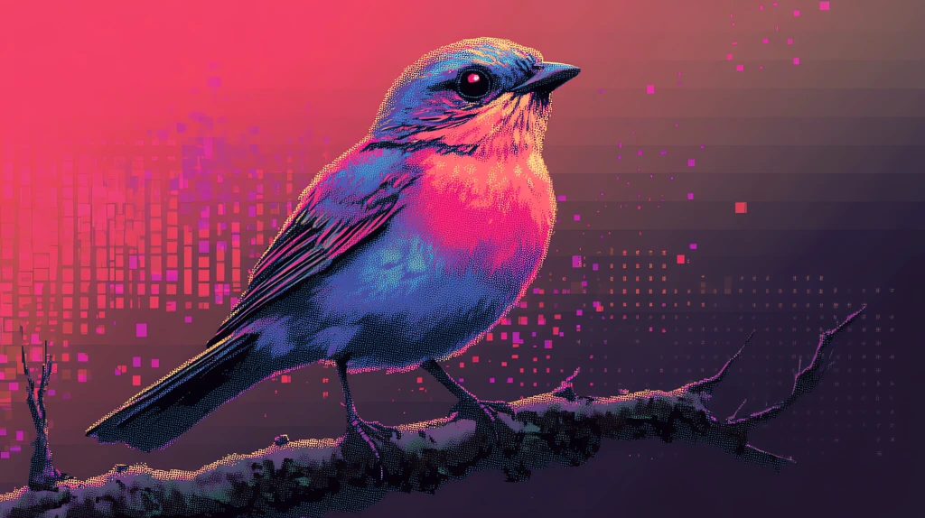 bird in the style of detailed illustration a pixelated game screen desktop wallpaper 4k