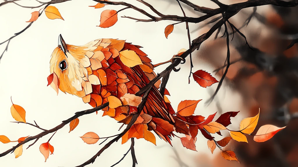 bird with wings made of autumn leaves version two phone wallpaper 4k