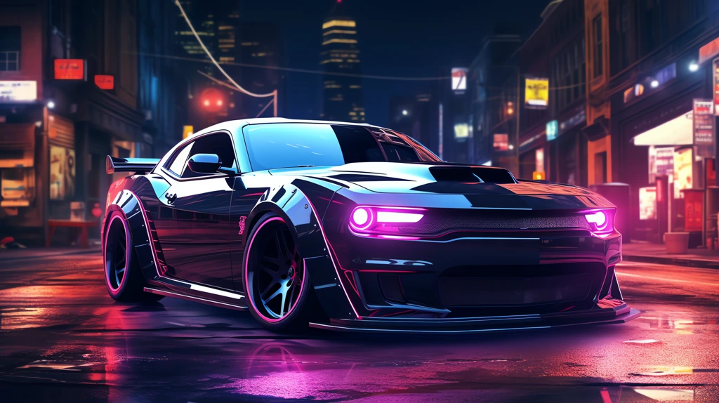 black cars neon city 2 16x9 vehicles desktop wallpaper online free download 4k