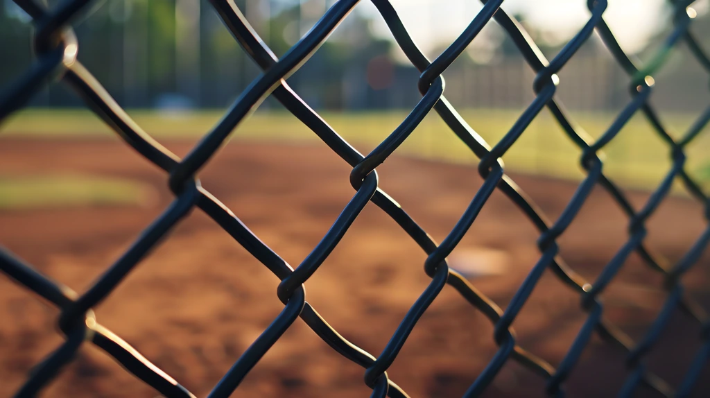 black chain link fence at baseball field blurred home plate desktop wallpaper 4k