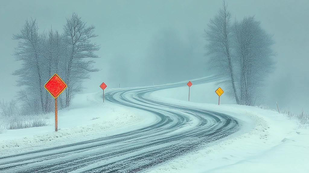 blazing light moves the snow on an empty winter freeway version three desktop wallpaper 4k