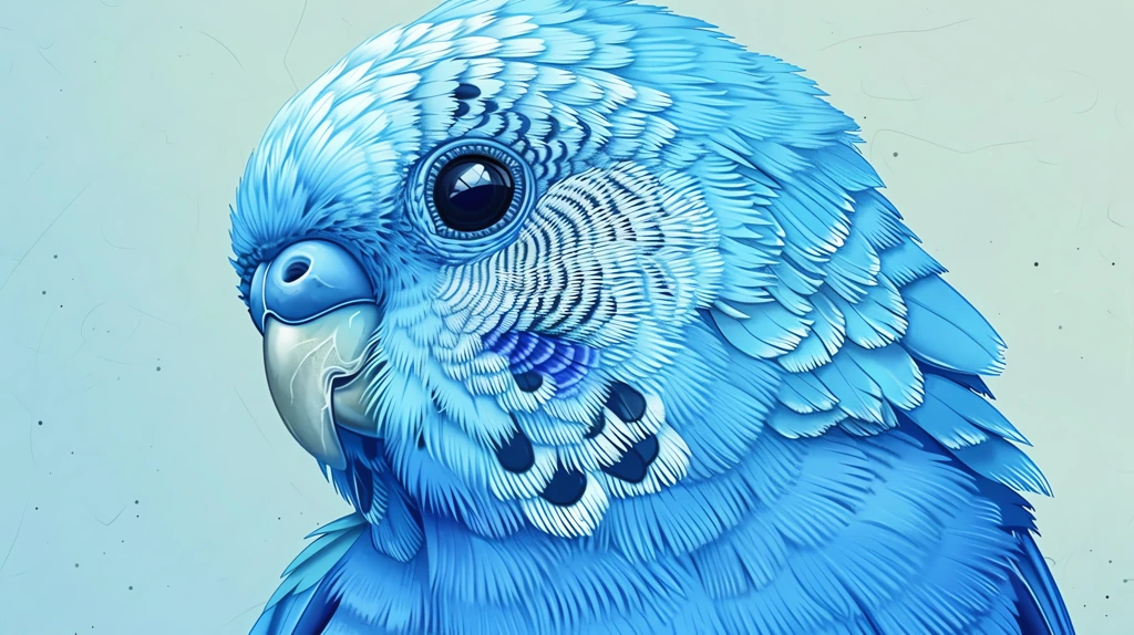 blue budgie with large eyes the bird should be depicted with intricate feather desktop wallpaper 4k