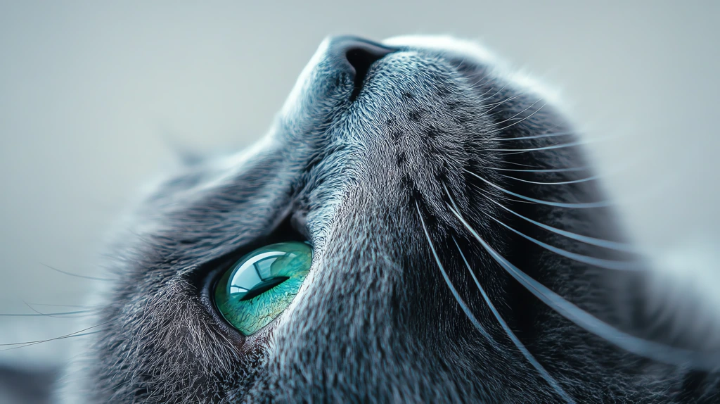 blue cat with striking green eyes phone wallpaper 4k