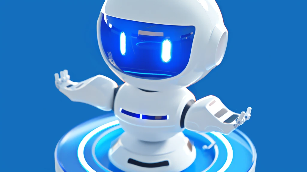 blue cute little robot round blue eyes light clean and minimalis desktop wallpaper 4k