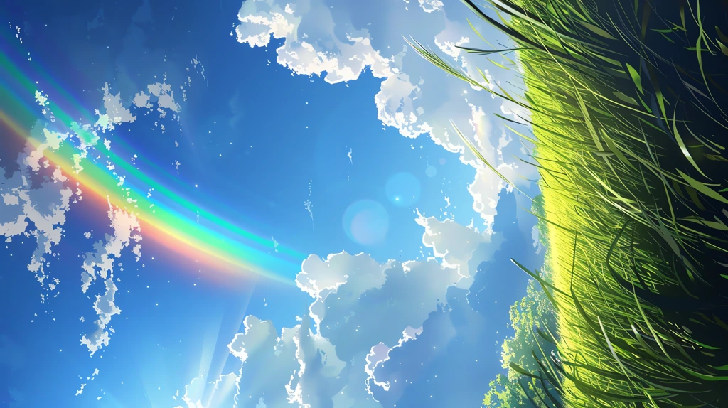 blue sky green grass rainbow phone wallpaper 4k