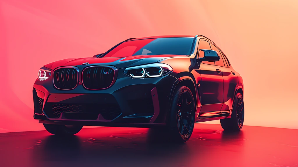 bmw suv x4m with exaggerated action style desktop wallpaper 4k