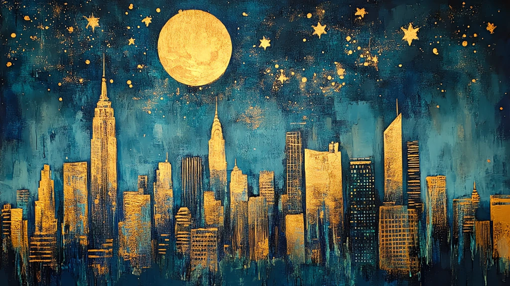 bold acrylic cityscape where the night sky version four desktop wallpaper 4k