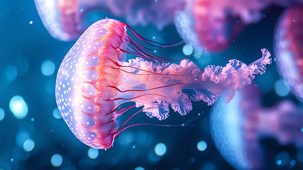 bright pink jellyfishes realistic yet ethereal exquisite details phone wallpaper 4k