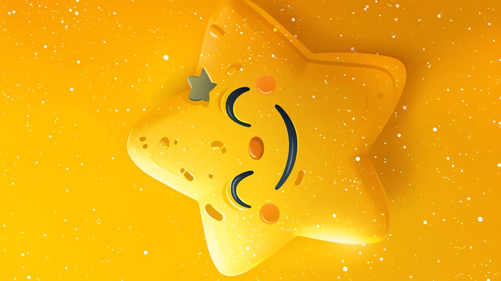 bright yellow cartoon illustration of a friendly star phone wallpaper 4k