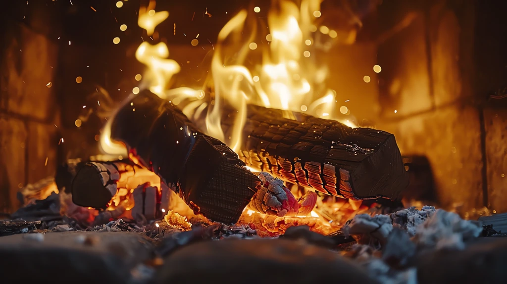 burning fireplace with crackling fire noise background desktop wallpaper 4k