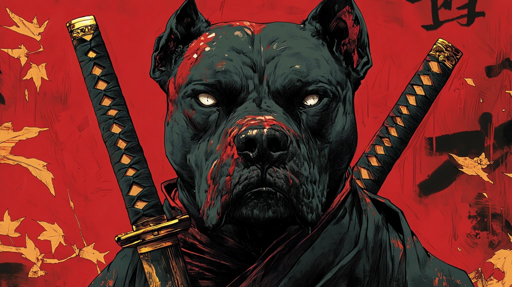 cane corso in samourai with katanas version one desktop wallpaper 4k