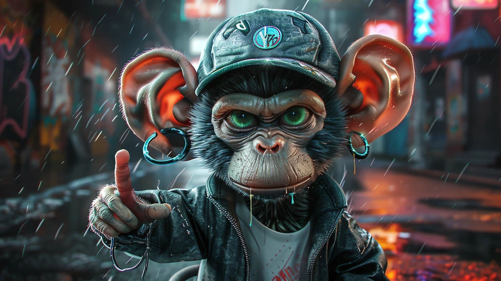 cartoon monkey with huge ears expressive green eyes desktop wallpaper 4k