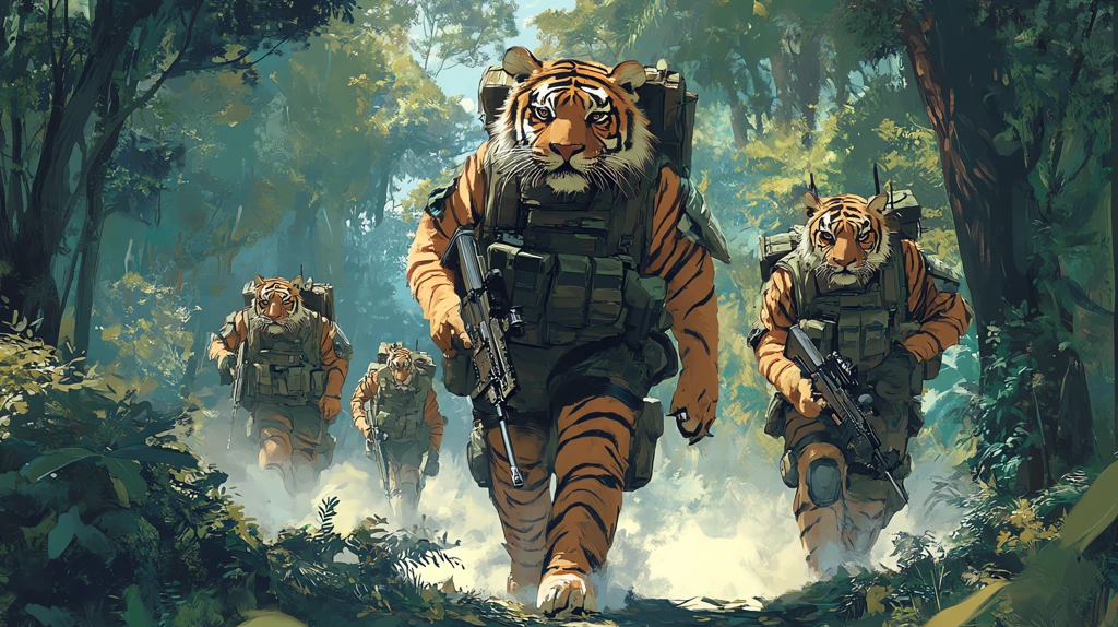 cartoon tiger version of ministry of defense soldiers version one desktop wallpaper 4k