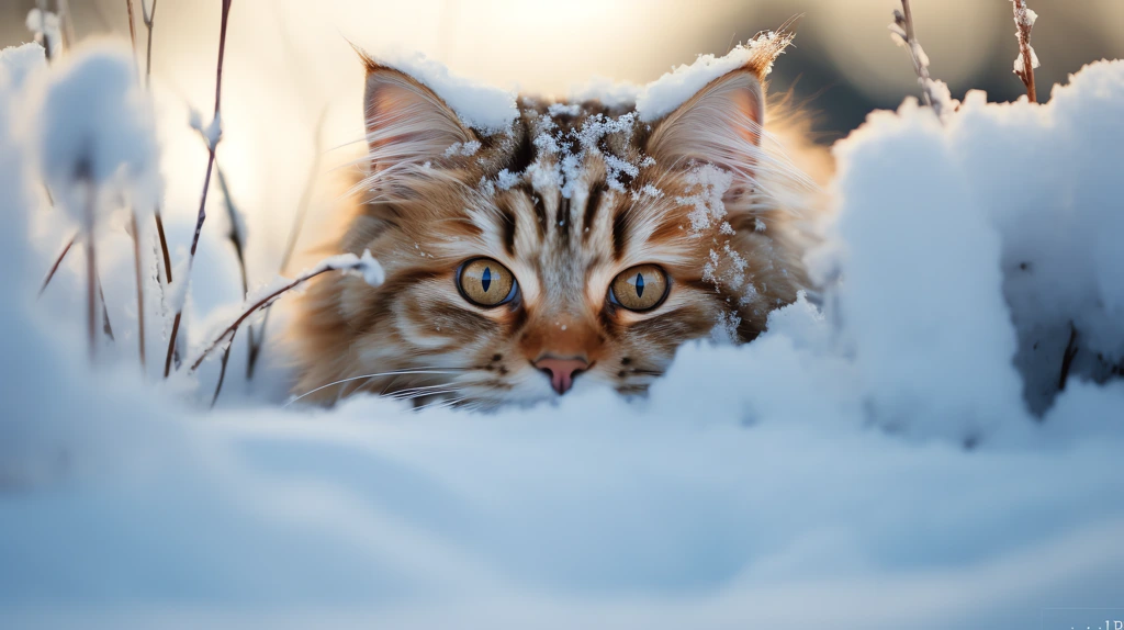 cat inside snow 2 16x9 animals desktop wallpaper online free download 4k