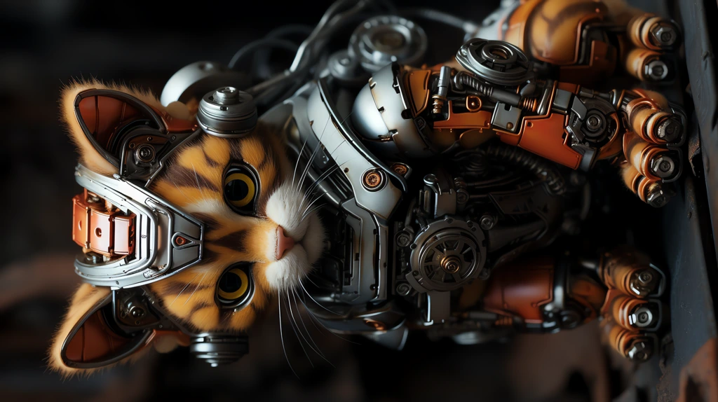 change the robot kitten realistic phone wallpaper 4k