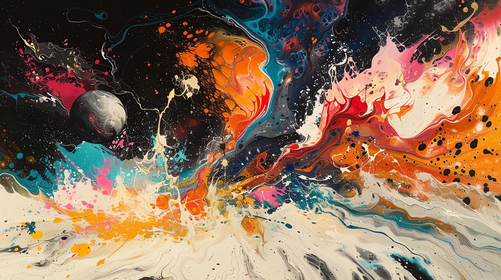 chaotic and swirling abstract expressionist painting of a world in constant flux desktop wallpaper 4k