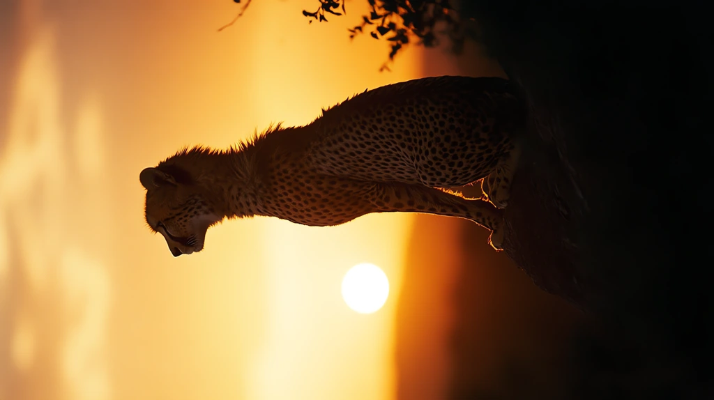 cheetah ready for hunting from below phone wallpaper 4k