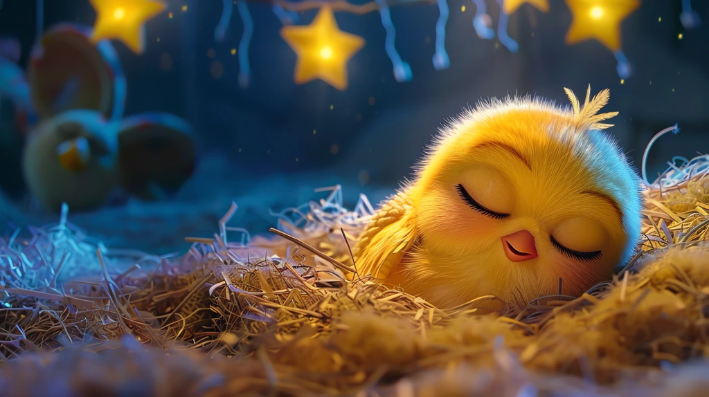 chick nestled in a bed of soft hay fluffy yellow feathers desktop wallpaper 4k