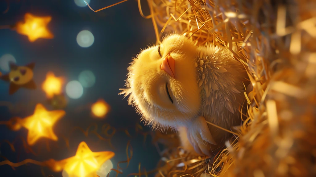 chick nestled in a bed of soft hay phone wallpaper 4k