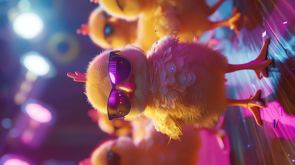 chicken babies party wearing cool rave sunglasses phone wallpaper 4k