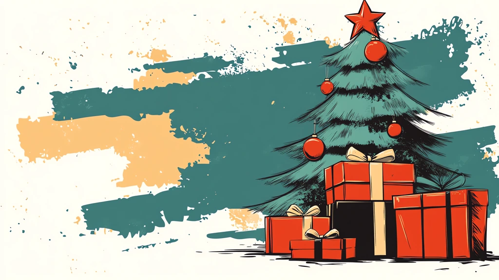 christmas tree in graffiti style desktop wallpaper 4k