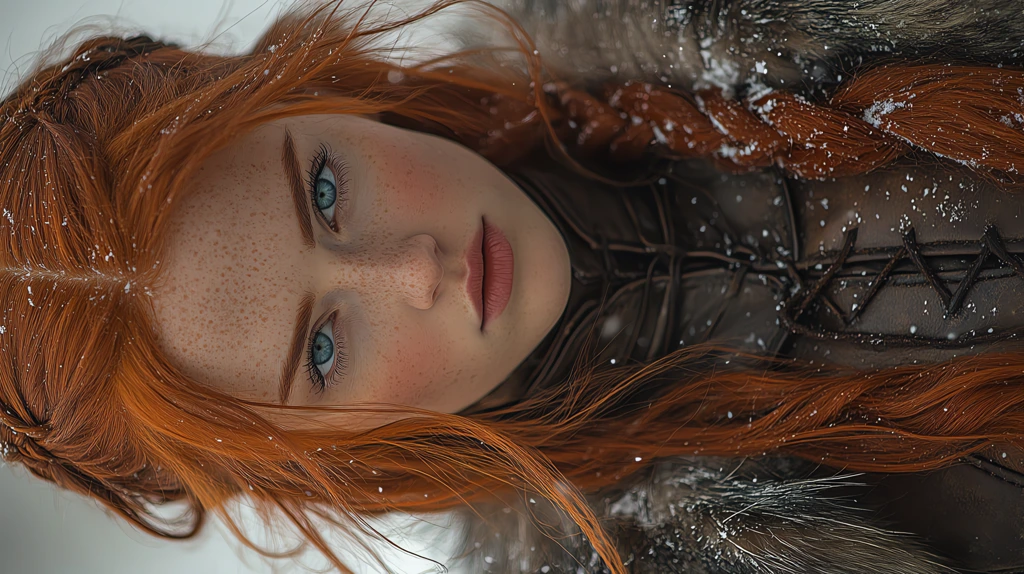 cinematic photograph of the beautiful and fierce redheaded girl phone wallpaper 4k