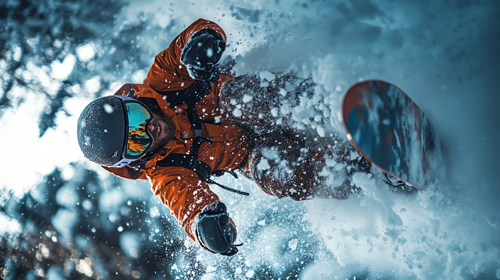 cinematic sport photography snowboarder version two phone wallpaper 4k