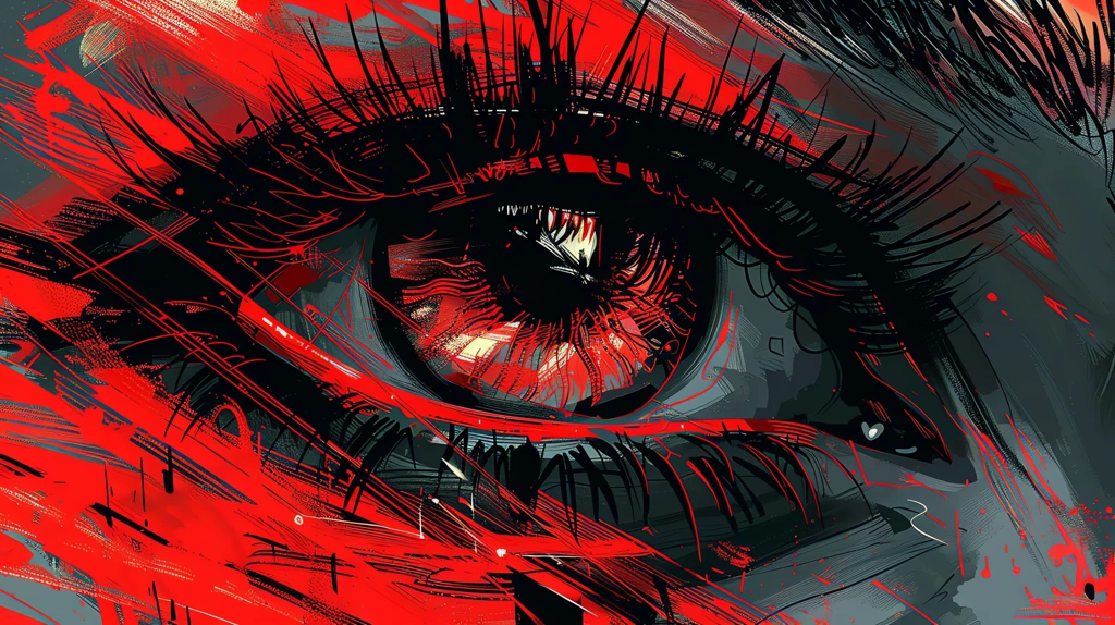 close-up of an human eye cyberpunk style desktop wallpaper 4k