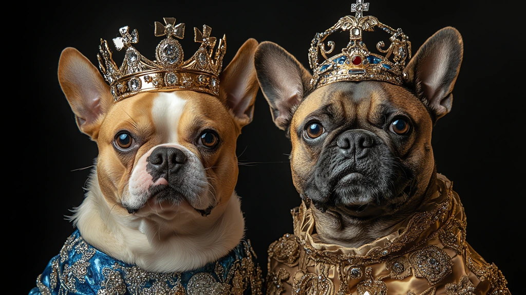 close up two dog wear royal costume desktop wallpaper 4k