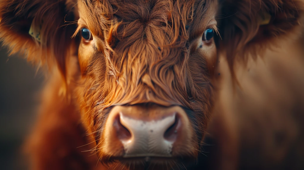 closeup portrait of a cow desktop wallpaper 4k