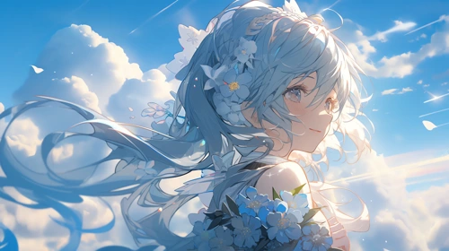 clound on the blue sky 11 anime manga desktop wallpaper full hd 4k free download