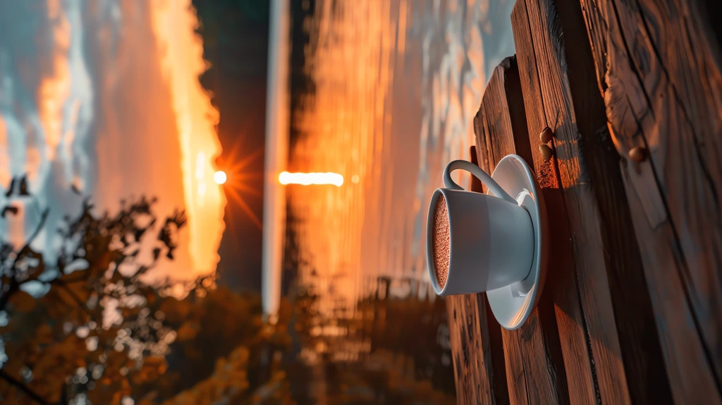 coffe with sunset backround phone wallpaper 4k