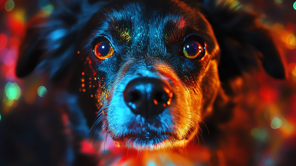 color hyper spectral psytrance dog desktop wallpaper 4k