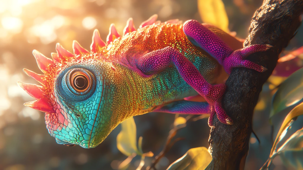 colorful cameleon phone wallpaper 4k