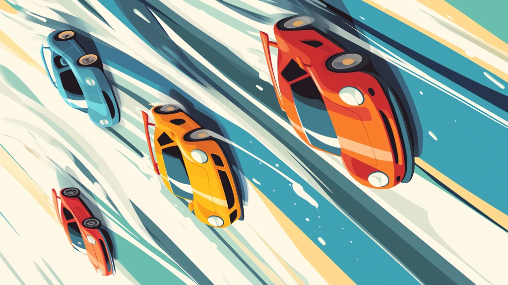 colorful cartoon cars in motion phone wallpaper 4k