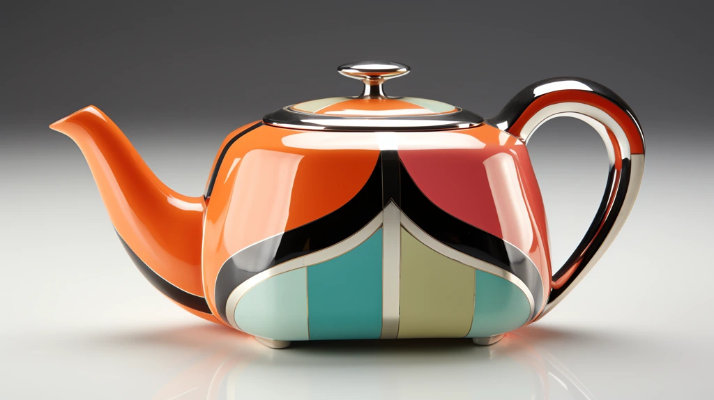 colorful modernist deco tea pot desktop wallpaper 4k