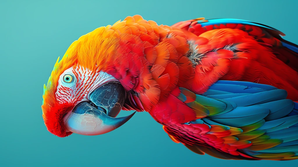 colorful parrot against a solid cyan photo phone wallpaper 4k