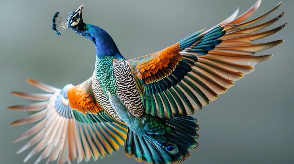 colorful peacock flying towards phone wallpaper 4k
