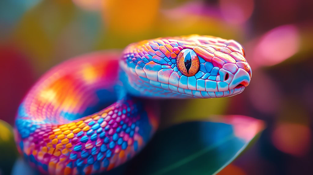 colorful rainbow snake desktop wallpaper 4k