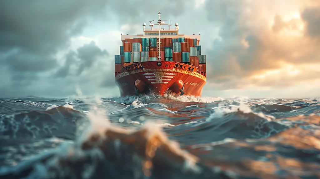 container ship on the sea desktop wallpaper 4k