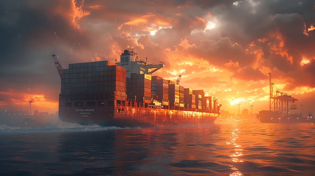 container ship photographic desktop wallpaper 4k