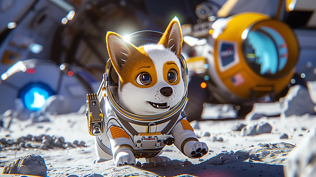 corgi is in a white astronaut suit an a clear plastic helmet desktop wallpaper 4k