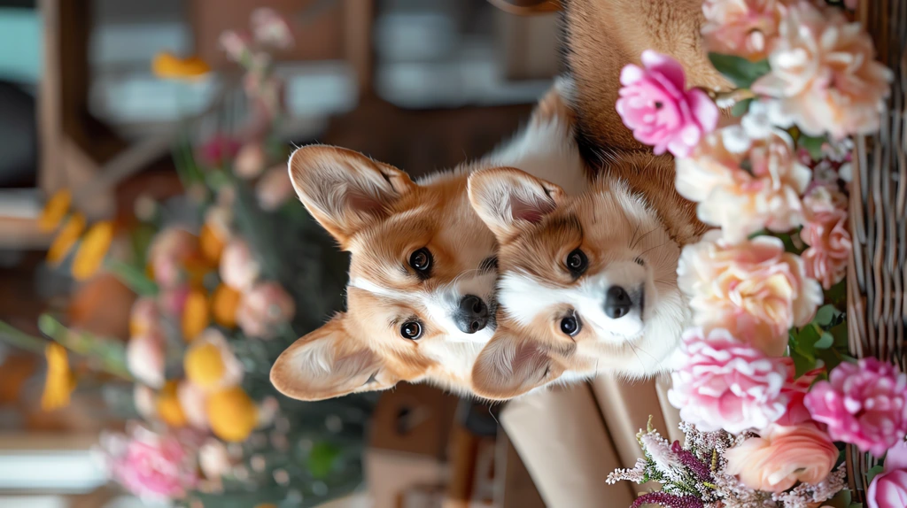 corgi mother and puppy on mother day phone wallpaper 4k