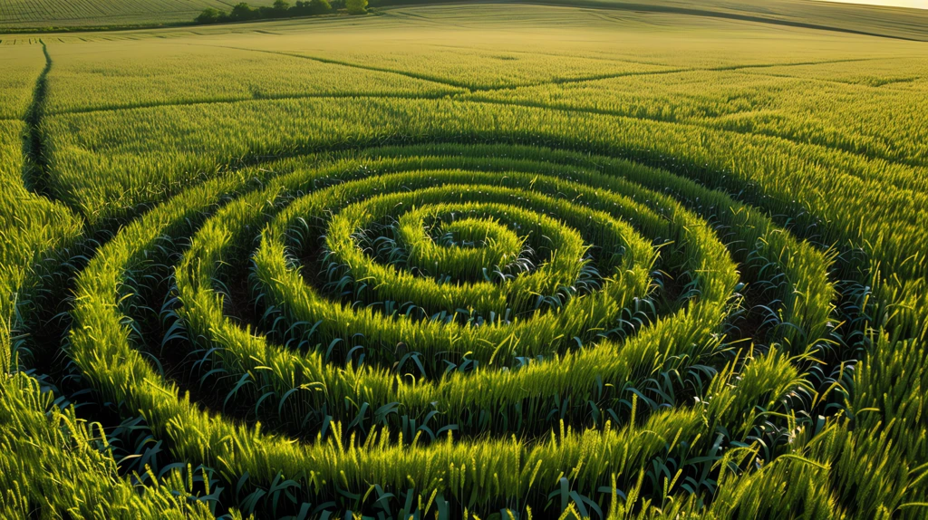 crop circle with moire pattern in grass inside crop circle desktop wallpaper 4k