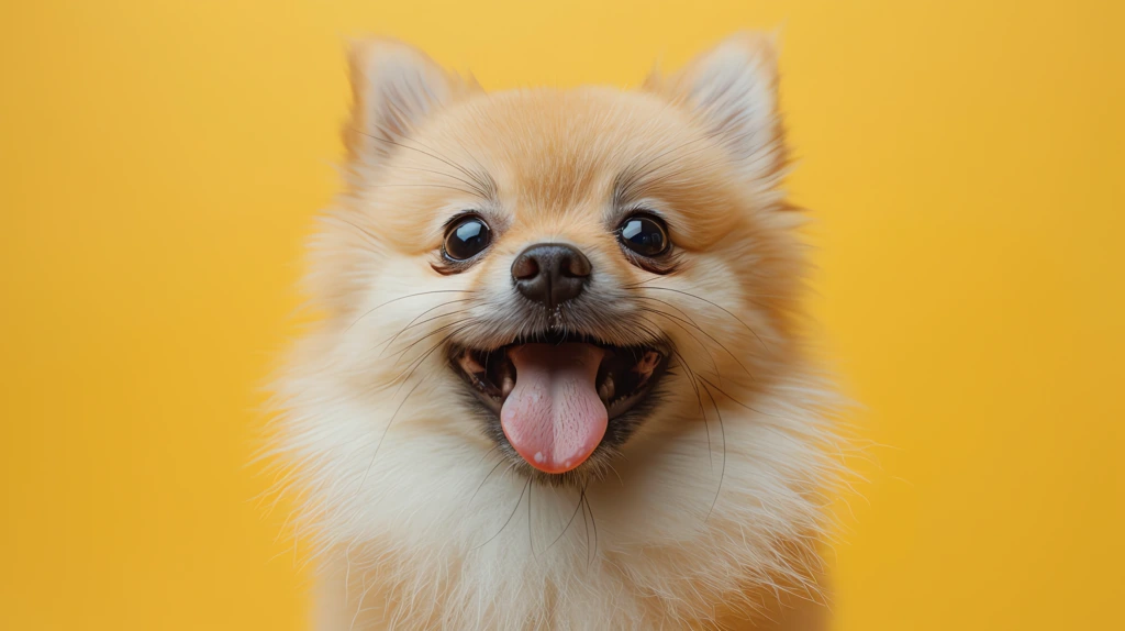 cute and clean little pomeranian was born the pomeranian was happily raising desktop wallpaper 4k