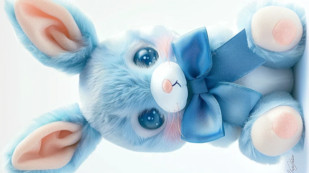 cute blue bunny plush toy phone wallpaper 4k