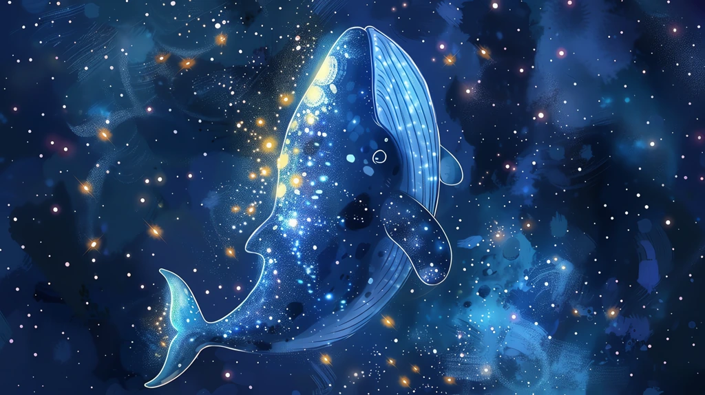 cute cartoon blue slender fairy tale fantasy whale phone wallpaper 4k