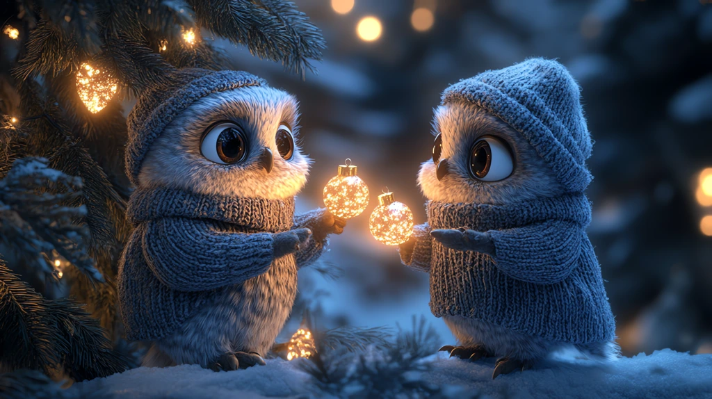 cute chubby and compact owls desktop wallpaper 4k