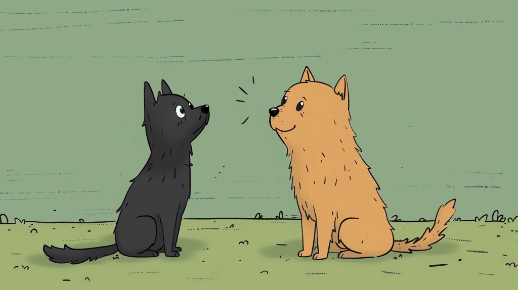 cute dog art in the style of randall munroe desktop wallpaper 4k